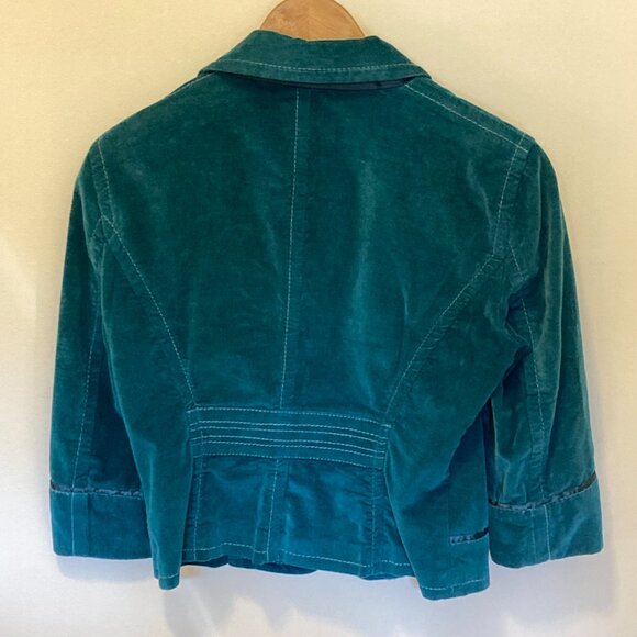 DKNY Jeans Vintage Velvet Jacket, Teal, SP - Picture 4 of 4